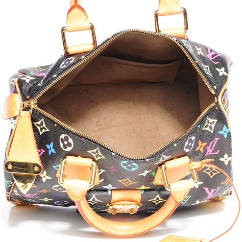 louis vuitton monogram multicolore speedy 30 black|speedy 30 with shoulder strap.